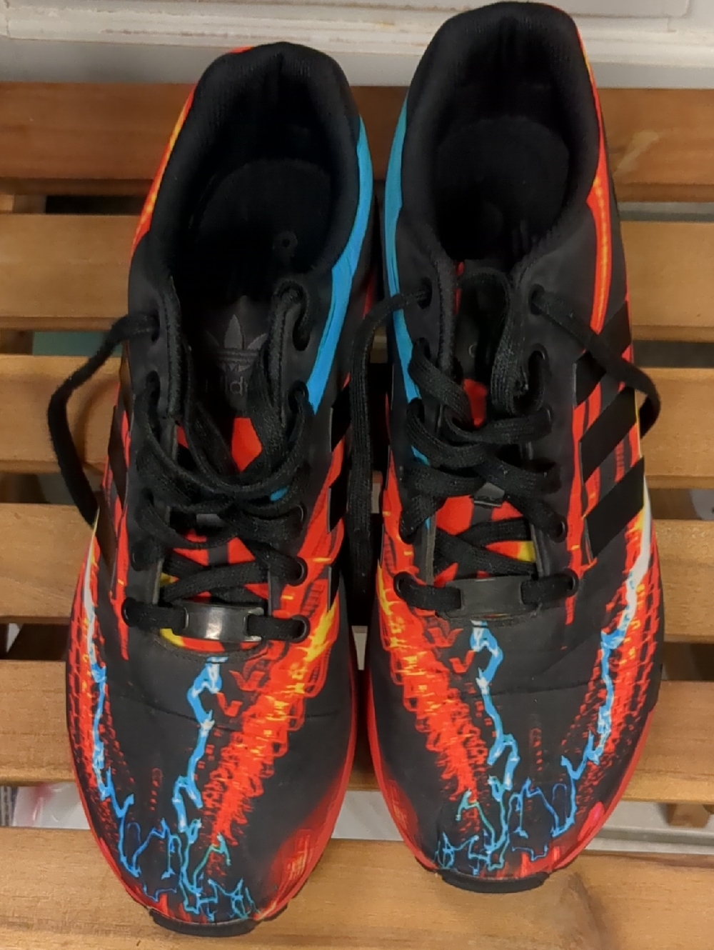 adidas Black Sneakers with Red & Blue Graphic Accents